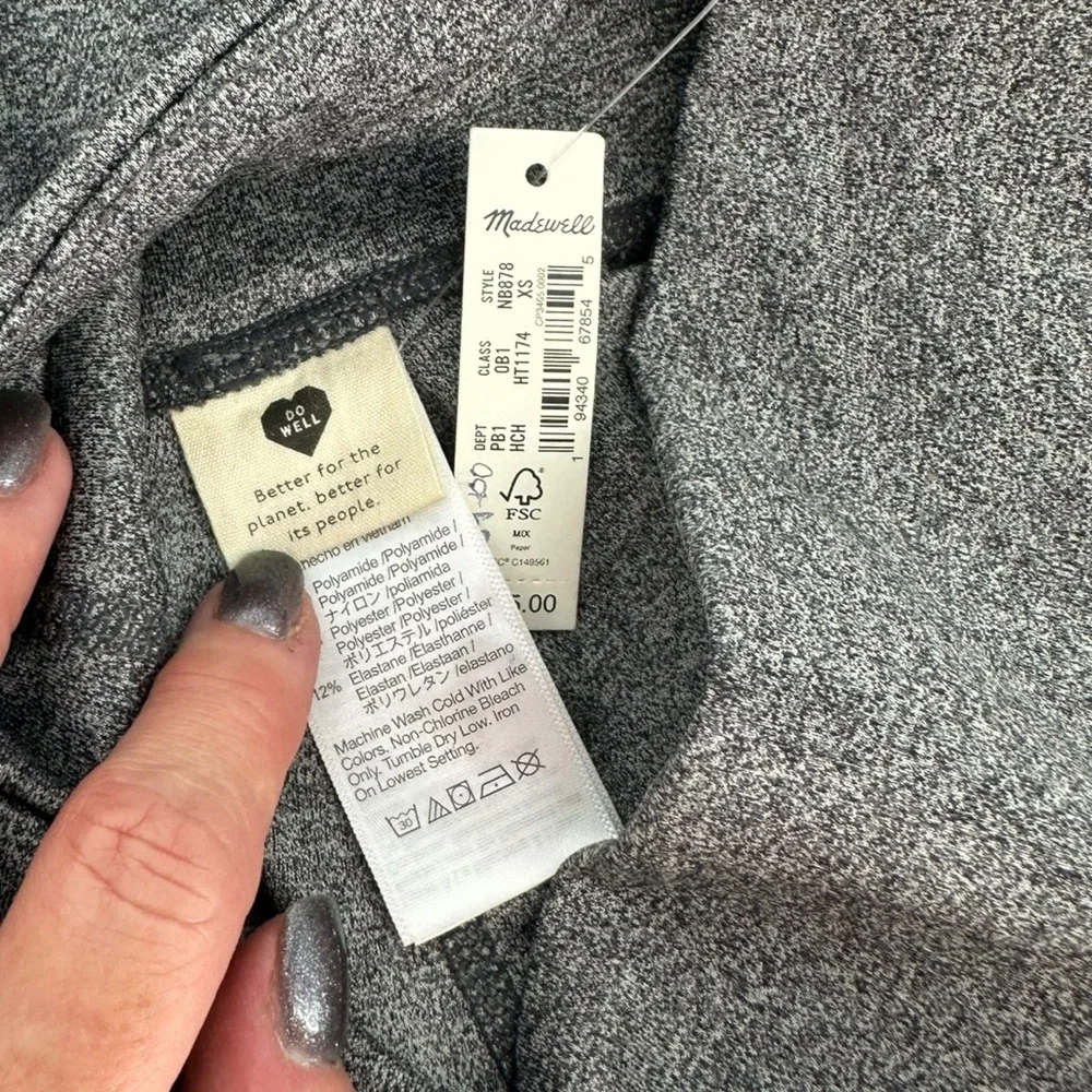 MADEWELL NWT MWL FORM High Rise legging NB878 -Heathered Charcoal gray size‎ XS